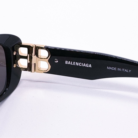 NEW BALENCIAGA BB0310SK 001  SQUARE BLACK SUNGLASSES - Picture 9 of 10